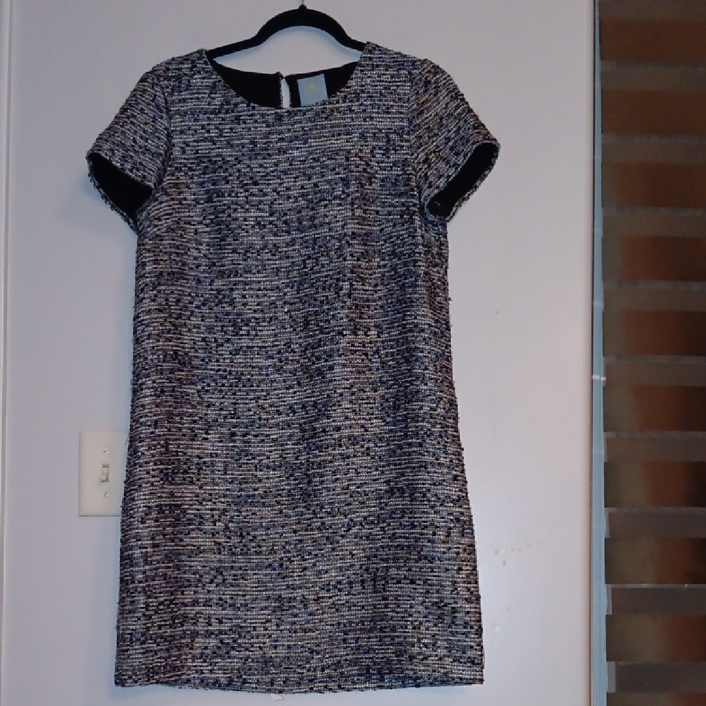 CeCe Monochrome Textured Mini Dress. #810